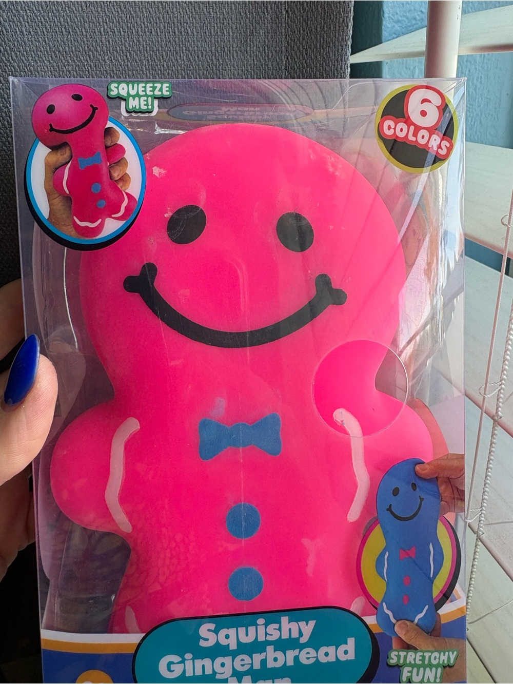 Jumbo Squishy Gingerbread Man Toy - Pink - Picture 4 of 4